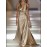Women's Elegant Backless Evening gown - Champagne - Formal Party Wedding - Bodycon Mermaid - Machine Washable Luxury Formal dress - for Gala Prom - Adult Women's Formal Attire