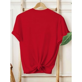 Halloween Women'S Plus Size T-Shirt - Spooky Pumpkin & Cat Graphic, Short Sleeve, Round Neck, Stretchy Polyester Blend, Casual & Elegant Style for Spring/Summer/Fall, Fall Fashion Top | Halloween Apparel | Stretchy Fabric