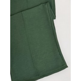 Summer, Off-Shoulder, Floral Print, Bow Tie, Green Summer Pants Set No Other Accessories