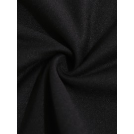 Women's Casual Butterfly Pattern Knit Polyester Two-Piece Set with Hooded Long Sleeve Hoodie and Regular Fit Pants with Pockets