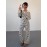 Women'S Spring/Autumn Two-Piece Set, Loose V-Neck and Drop Shoulder Long Sleeve T-Shirt with Elastic Striped Pants, Winter Pullover Outfit, Autumn and Winter Two-Piece Set